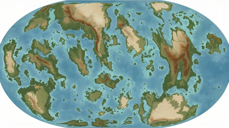 A Completely Original Fictional Planetary Map With Abstract...