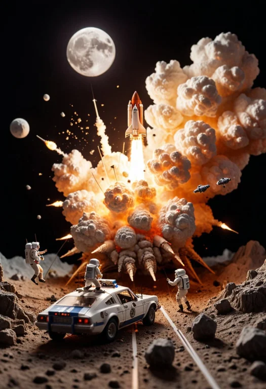 A Diorama Moon Landing Set Transformed Into A High-speed Cha...