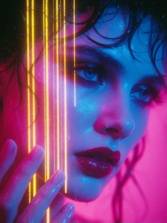 This Is A Digital Photograph Featuring A Close-up Of A Woman...