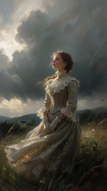 Masterpiece, High Quality, Oil Painting, A Serene Victorian...