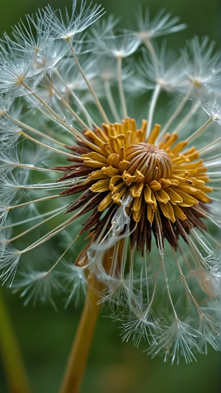 A Macro Photo Of A Dandelion Seed, Capturing The Fine Detail...