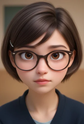 Head Portrait View, Head Three Quarter View, Short Hair, Bro... — Stable Diffusion AI Prompt: head portrait view, head three quarter view, short hair, brown eyes, hairpin, gl...
