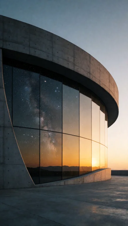 102. Minimalist Brutalist Observatory, Sweeping Concrete Cur...