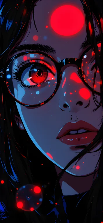 The Portrait Is A Striking Close-up, Where The Subjects Face...