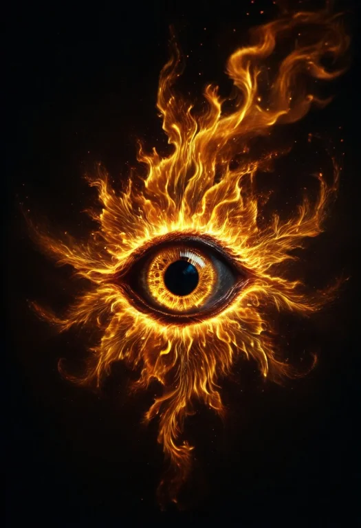 8k, Raw Digital Photo, A Symbolic Eye Floating In Complete D...