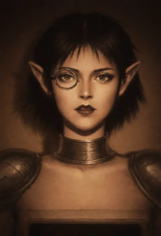 U-pasokon, Pointy Ears, Dark Lips, Cyborg, Shoulder Armor, M...