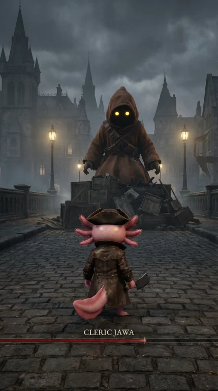 The Iconic Scene From Bloodborne Showing The Rear View Of Th...