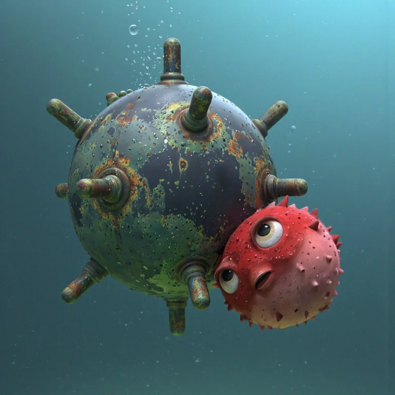 Nikivepkov Style. A Whimsical Underwater Scene Featuring A C...