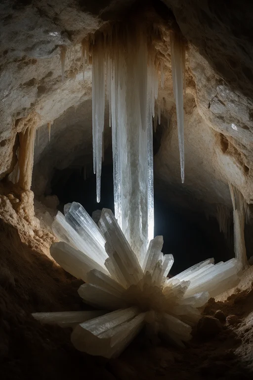 18. Deep Cave Formation With Crystal Stalactites, Naica Mine...