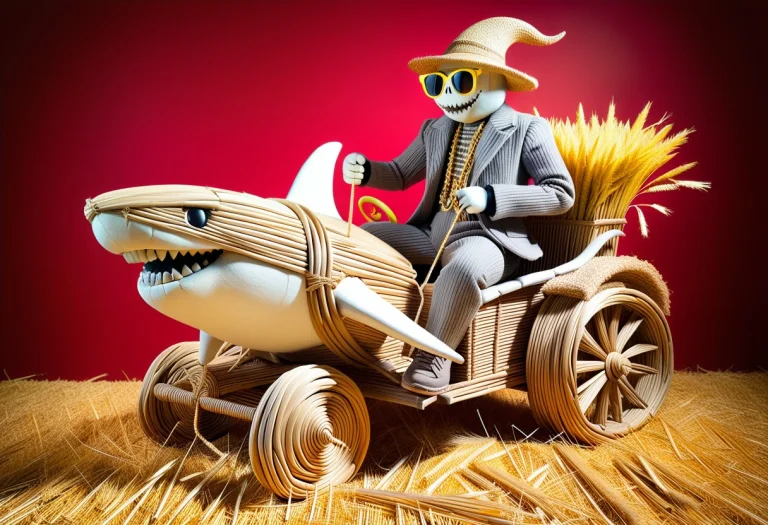 Absurdist Fine Art Surrealism Photo, A Humanoid Great White...
