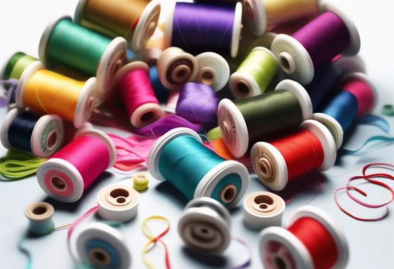 A Sewing Kit Spilling Spools Of Bright Thread, Pixar Style 3...
