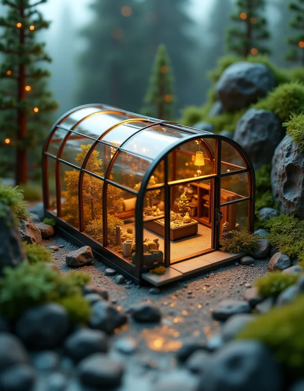 Indoor,very Wide Isometric View,tilt-shift Lens1.6, Miniatur...