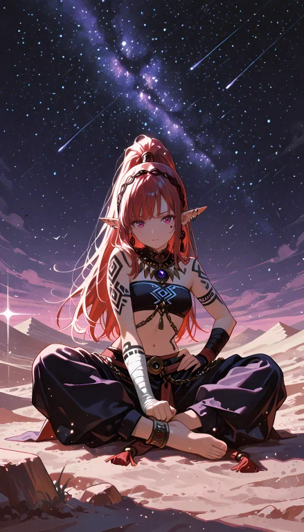 Girl, Solo, Ears Long Pointed Elf  Silver Piercings, Skin De...