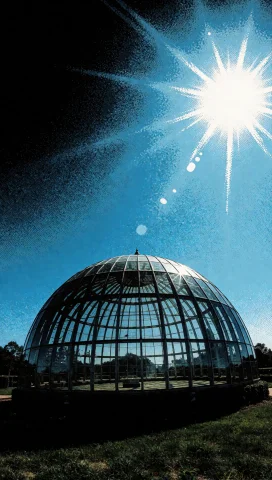139. Orbital Glass Conservatory, Abstract Planetary Horizon,... — Stable Diffusion AI Prompt: 139. Orbital glass conservatory, abstract planetary horizon, harsh solar glare,...