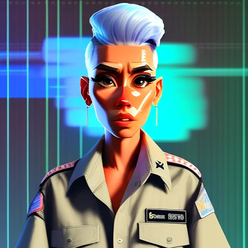 Glitch Art Full Body Portrait Of A Hardy, Lissome, Shocked A...