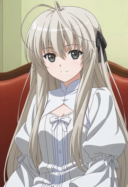 Sorakasugano, 1girl, Solo, Long Hair, Antenna Hair,ribbon, H...