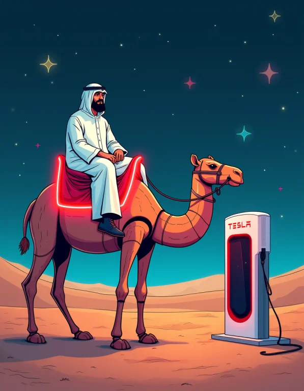 A Vibrant Cartoon Illustration Depicting A Desert Scene At N...