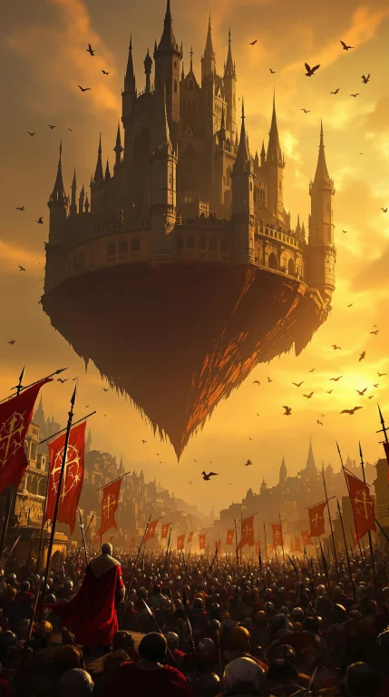Image Is A Digital Fantasy Artwork Depicting A Dramatic Scen...