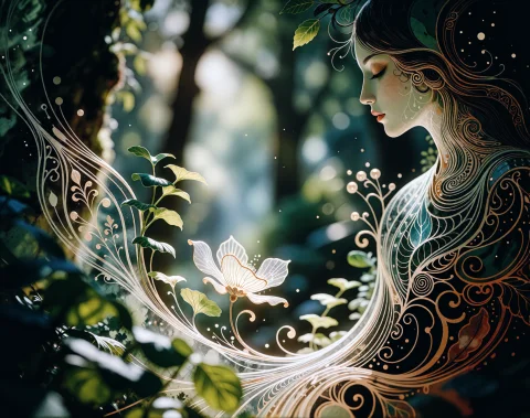 Patt3rns, James Jean Style A Richly Symbolic, Dreamlike Illu... — Stable Diffusion AI Prompt: Patt3rns, James Jean Style: A richly symbolic, dreamlike illustration style buil...