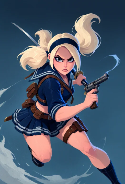 B4byd0llsp, 1girl, Solo, Blonde Hair, , Cinematic Illustrati...