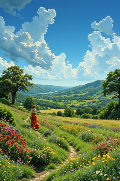 Irish Beautiful Landscape, Early Morning, Woman, Very Intric...