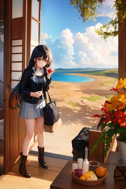 1girl, Colorful Painting, Intricate Background, Attractive,...