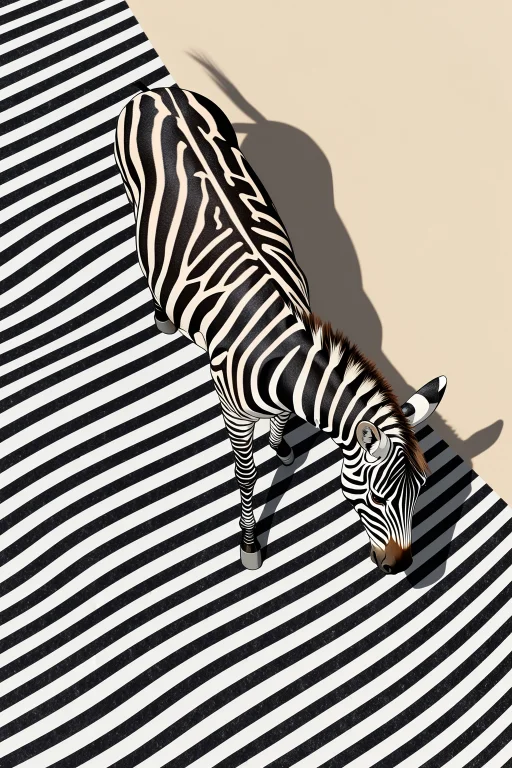 High-angle, Top-down Shot Of A Zebra Walking Across A Minima...
