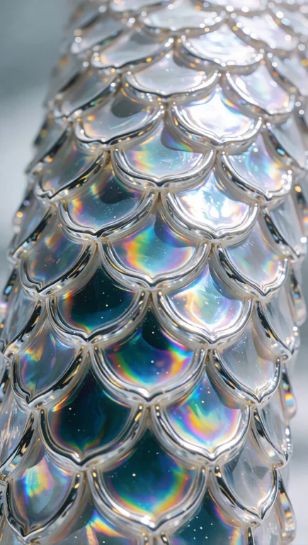 136. Celestial Dragon Scale Pattern, Macro Abstract View, Ir...