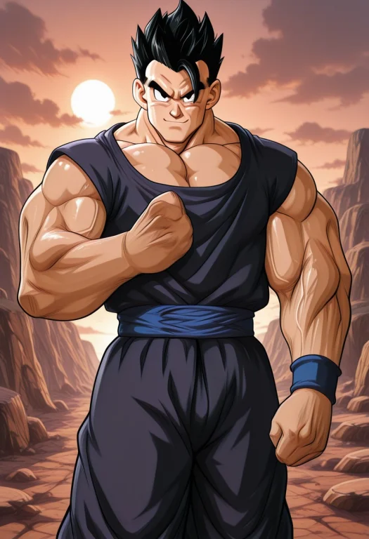 Gohan, Black Hair, Black Eyes, Spiked Hair, Muscular Male, 1...