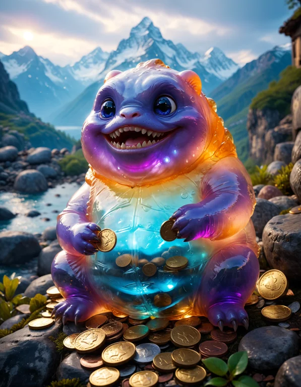 Cinematic, Vibrant And Whimsical, Fantastical Cute And Fat T...
