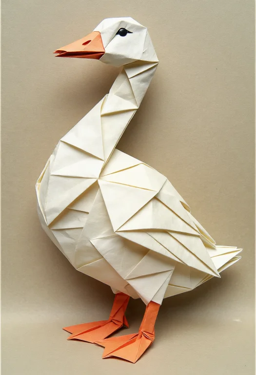 Goose, Origami Art Style, Traditional Japanese Paper Folding...