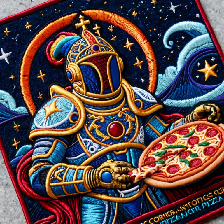 A Witty And Slightly Absurd Embroidered Patch Of A Cosmic Mo...