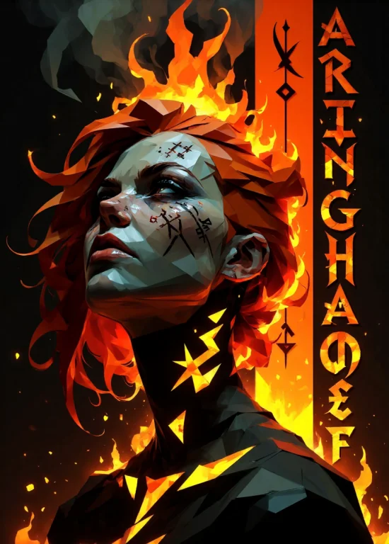 A Low-poly Art Inspired Evrichev-style Portrait Of A Beautif...