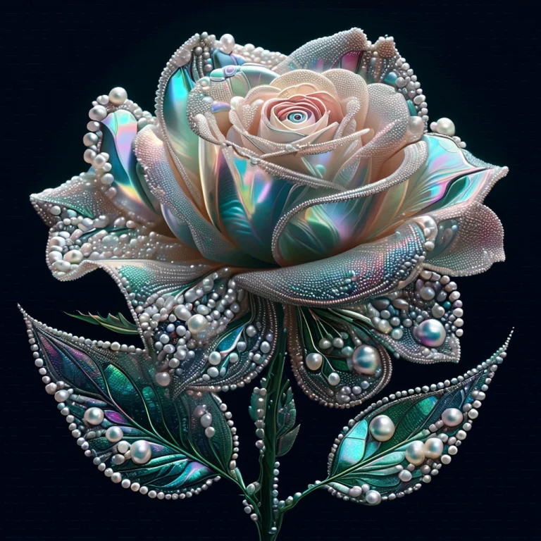 Pearlum, Digitally Enhanced Rose, Iridescent Sheen, Rainbow...