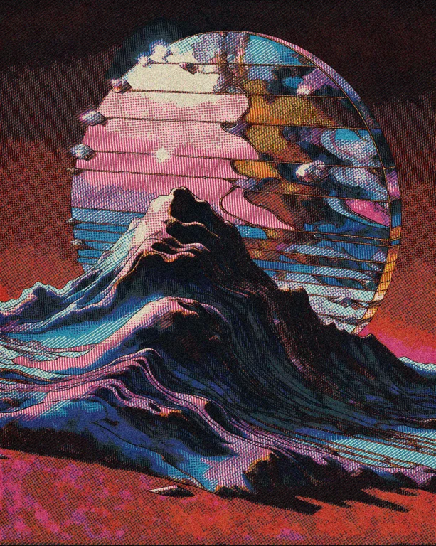 Dcfrcanma. A Landscape Of Mountains And A Massive Sun Render...