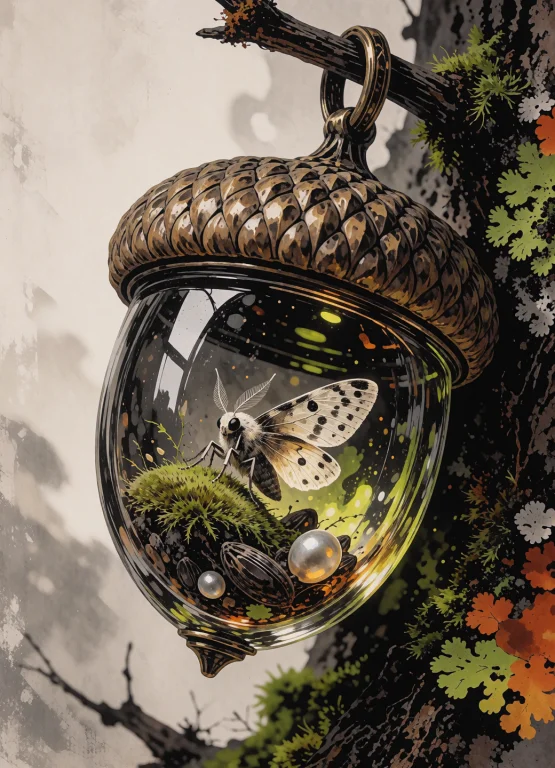 Whimsical Fantasy Macro Still Life With Highly Crafted Jewel...