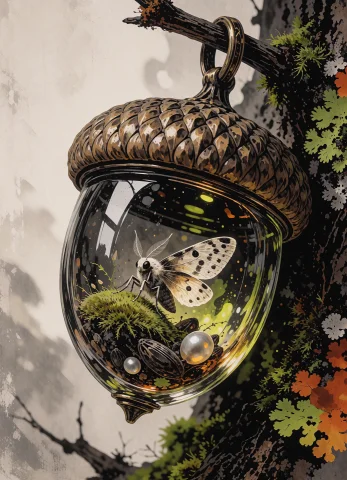 Whimsical Fantasy Macro Still Life With Highly Crafted Jewel... — Stable Diffusion AI Prompt: Whimsical fantasy macro still life with highly crafted jewelry realism. An ornat...