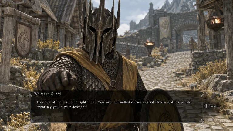 Please Draw Upper Body Of Whiterun Guard In The Game Cg Styl...