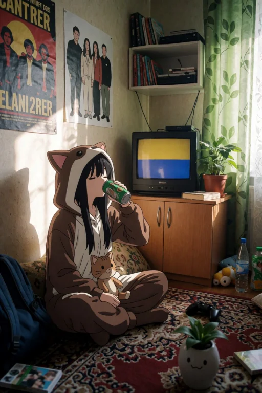 Kani2rer, Woman With Long Black Hair, Wearing A Brown And Wh...