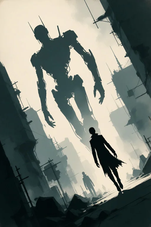 Strangedaal. Tsutomu Nihei, Giant Robot, Ruins, Foggy, Silho...