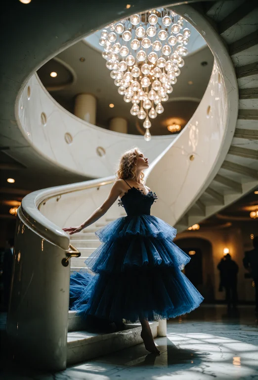 A Dramatic Futuristic Art-photography Fashion Shot Inside A...