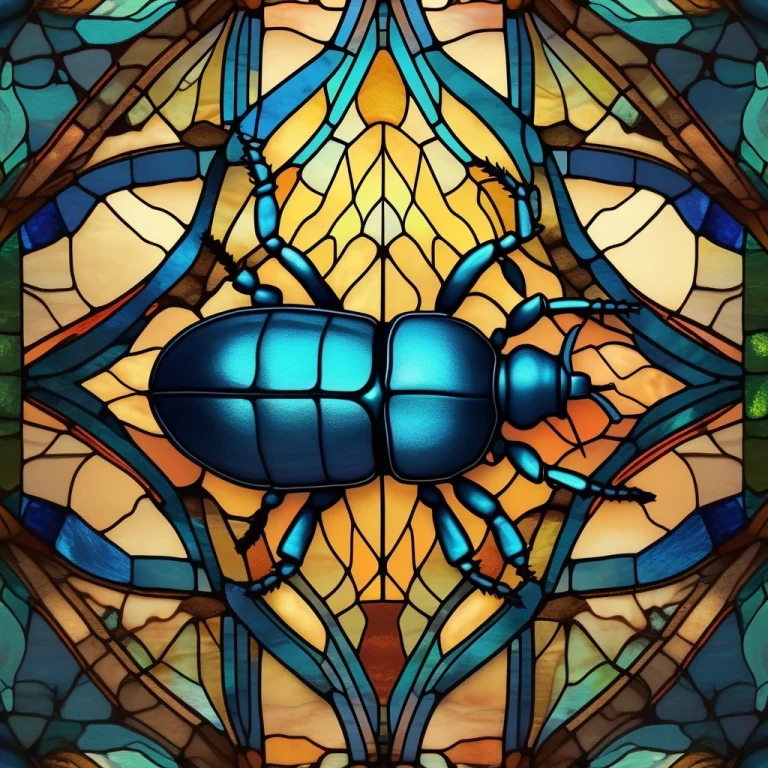 High Quality, Detailed, A Beetle With A Shell Like Stained G...