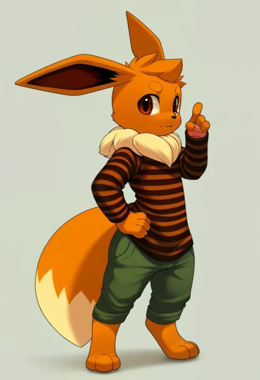 Rudra, 1boy, Furry, Hair, Eevee, Hybrid, Anthro, Solo, Score...