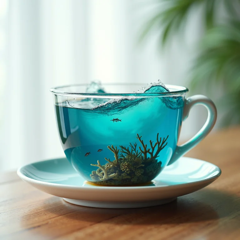 A Stunning, Surreal Photo Of A Tea Cup Filled With Swirling...