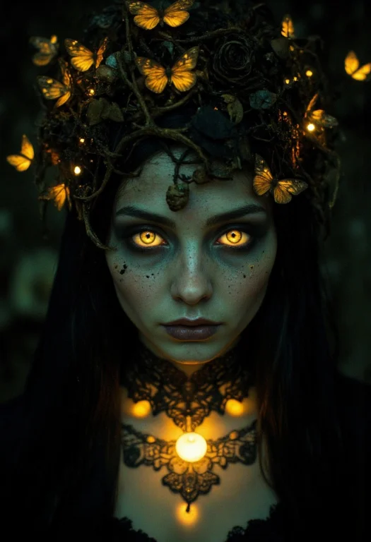 Her Face, Captured In Unnerving Stillness, Glows Faintly In...
