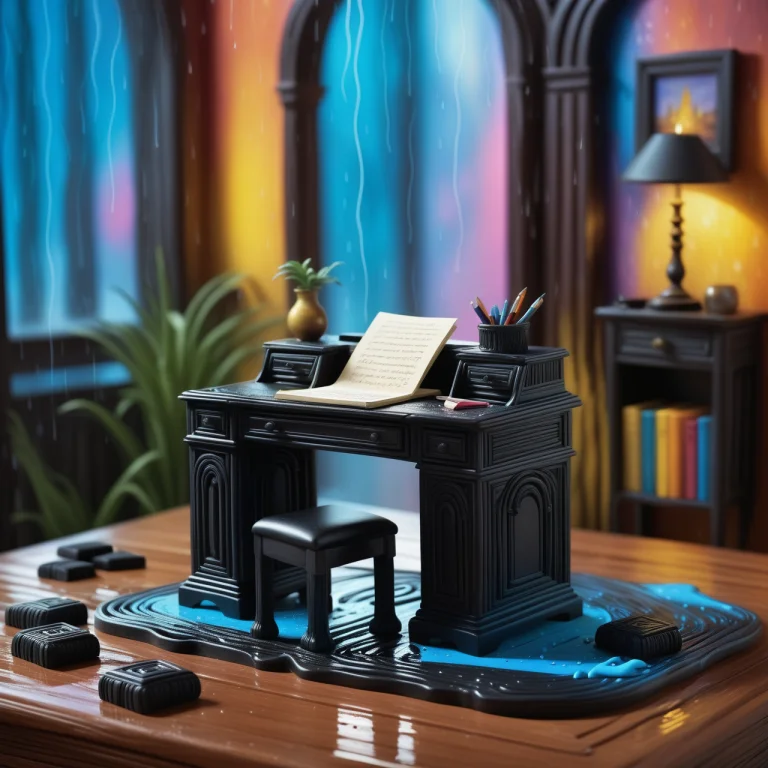 Writing Desk, Raining, Shallow Depth Of Field, American Scen...
