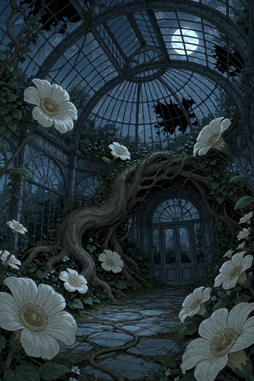 Gr4venbloom, Enormous Abandoned Greenhouse At Night, Shatter...