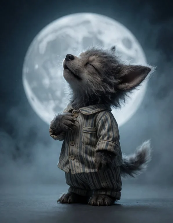 Create A Moody Yet Adorable Fantasy Portrait Of A Tiny Werew...