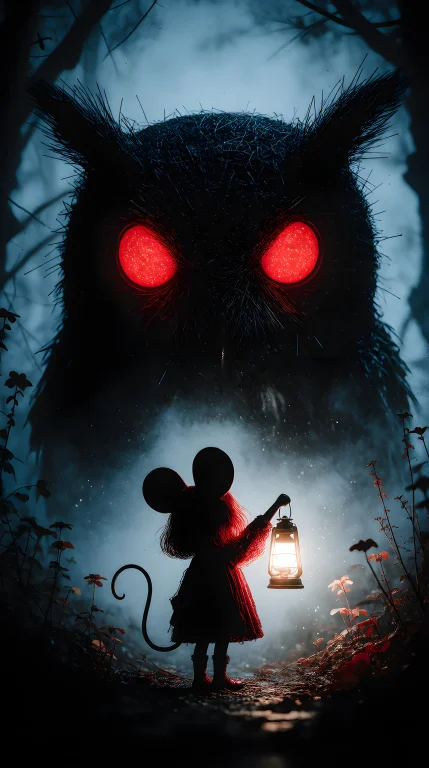 A Hyperdetailed Fine Art Piece, An Adorable Silhouette With...