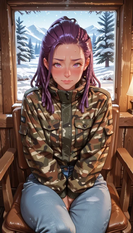 A Early 20s Year Old With Purple Hair And Dreadlocks Hair ,...